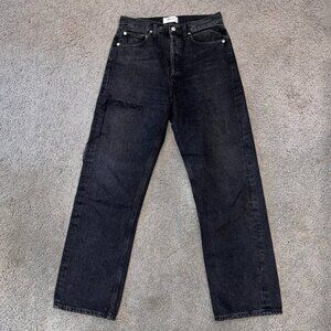 AGOLDE 90'S JEAN PINCH WAIST STRAIGHT LEG LINEUP DISTRESSED - BLACK - EUC - 26